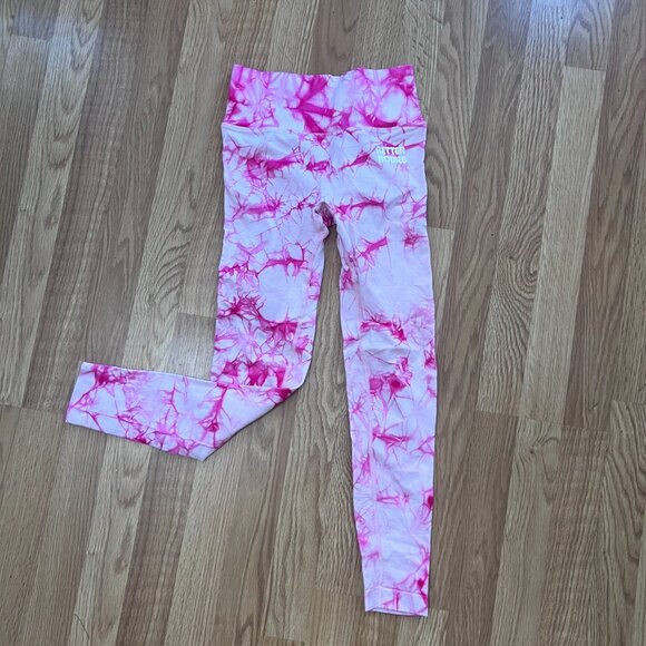 Better Bodies Tie Dye Pink and White Leggings - Size M - Picture 2 of 5